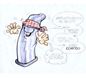 Vignetta sul preservativo