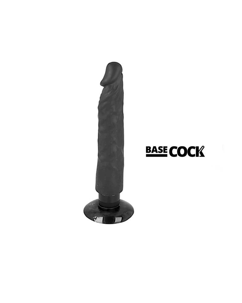 BASECOCK - VIBRATORE REALISTICO 2-1 NERO 20 CM -O- 4 CM NEGRO TALLA 1