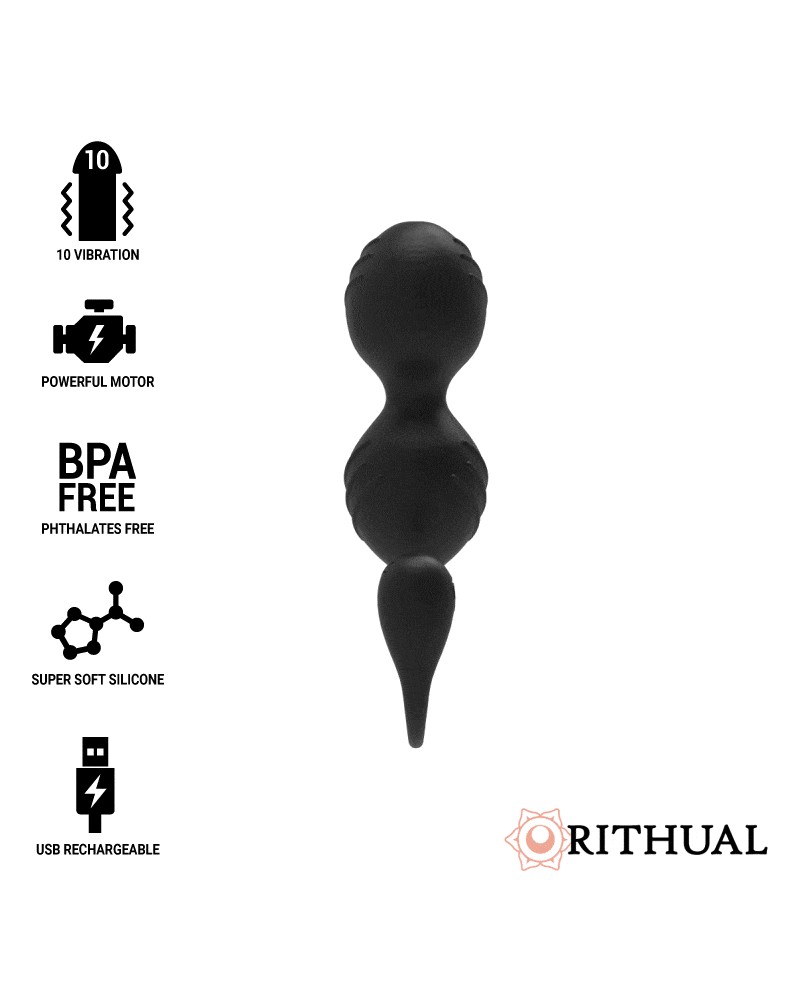 RITHUAL - NISHA SFERE KEGEL VIBRANTI RICARICABILI NERE NEGRO TALLA 1