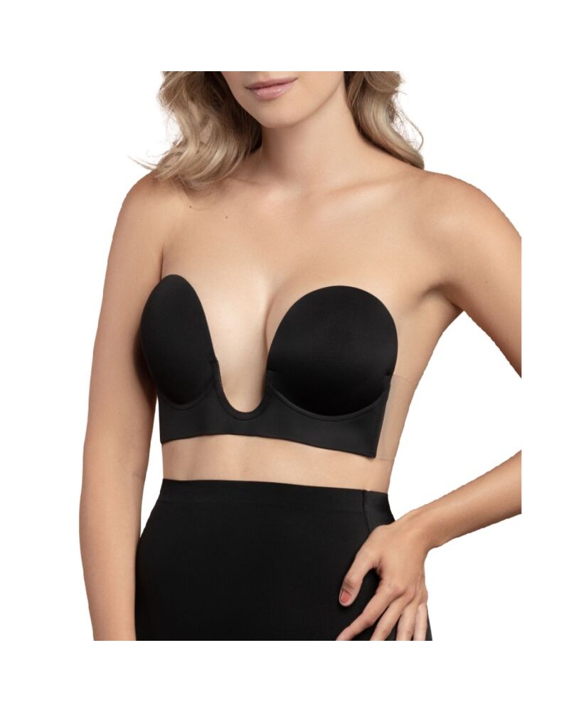 BYE-BRA - REGGISENO SENZA MANIGLIE EN U BEIGE COPPA E NEGRO SIZE E