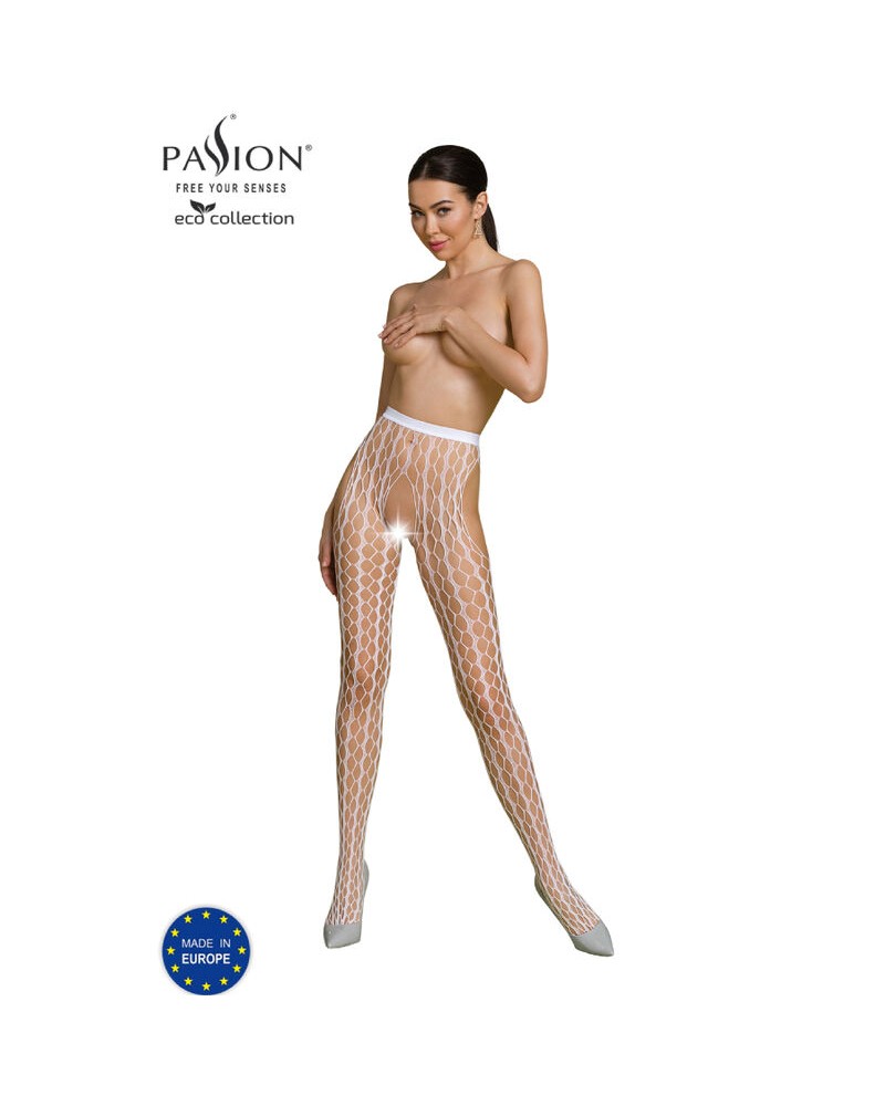 PASSION - COLLEZIONE ECO BODYSTOCKING ECO S007 BIANCO BLANCO ONE SIZE