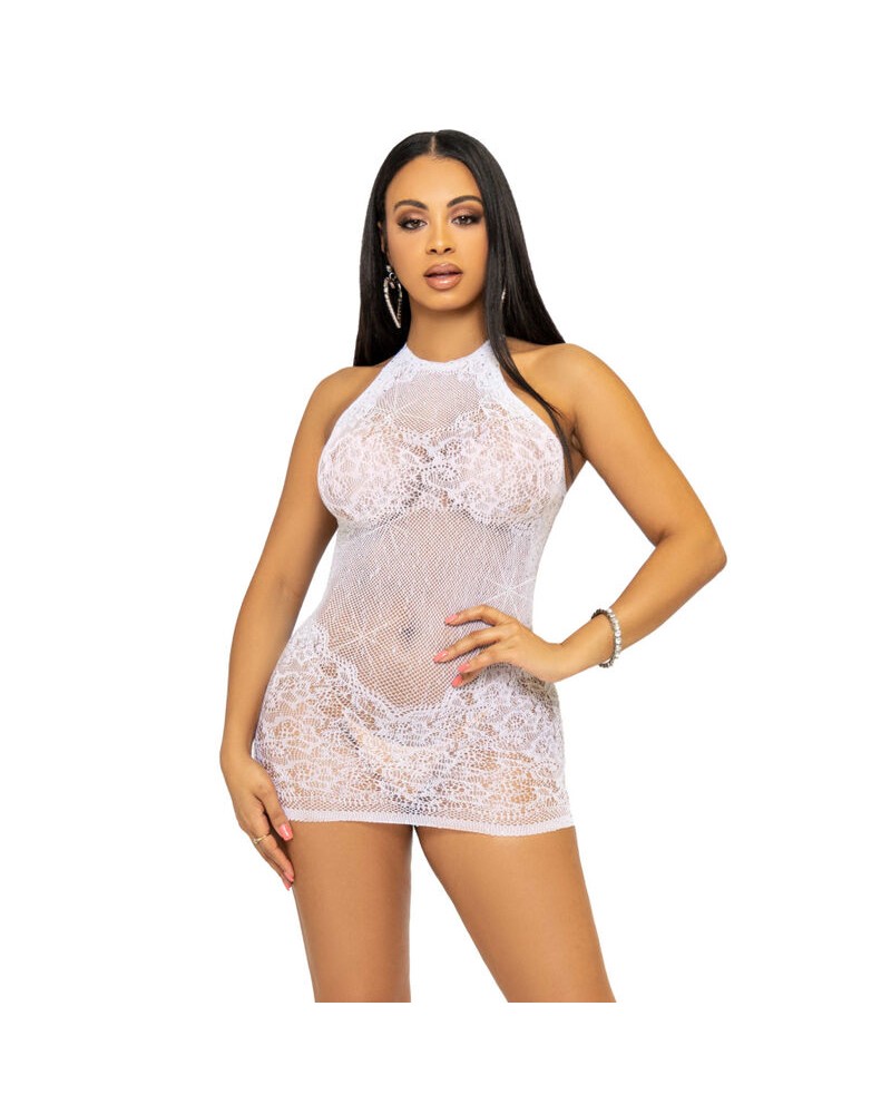 LEG AVENUE - MINI ABITO CON STRASS TAGLIA UNICA - BIANCO BLANCO ONE SIZE