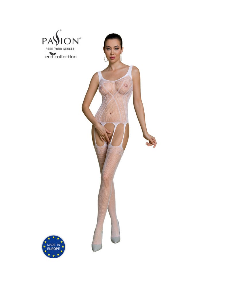 PASSION - COLLEZIONE ECO BODYSTOCKING ECO BS007 BIANCO BLANCO ONE SIZE