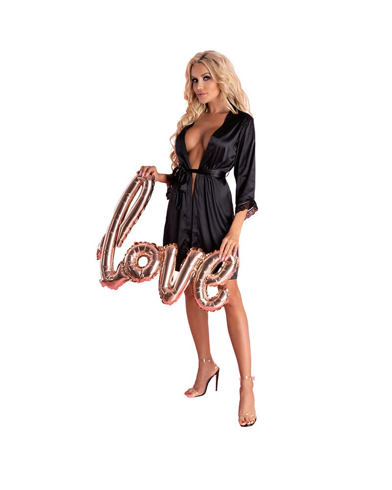 LIVCO CORSETTI FASHION - ARILADYEN LC 90568 VESTAGLIA + PANTY NERO L/XL L/XL
