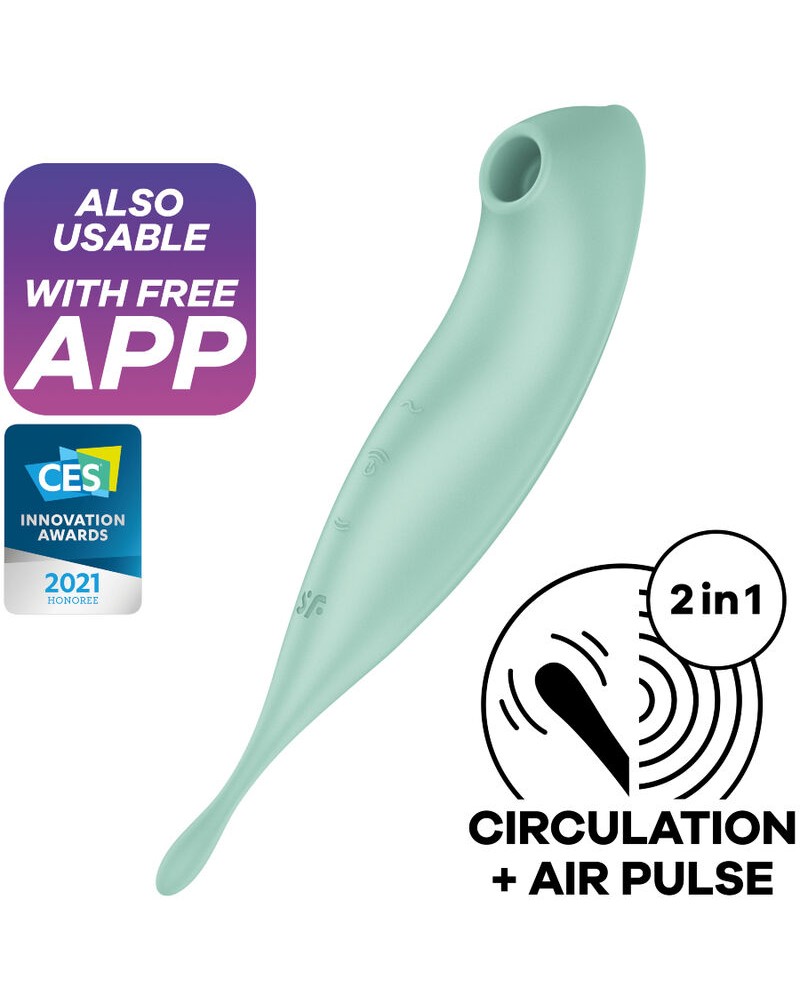 SATISFYER - TWIRLING PRO+ STIMOLATORE E APP VIBRATORE VERDE VERDE