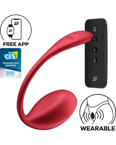 SATISFYER - SHINY PETAL STIMOLATORE CON TELECOMANDO G-POINT ROSSO APP GRATUITA