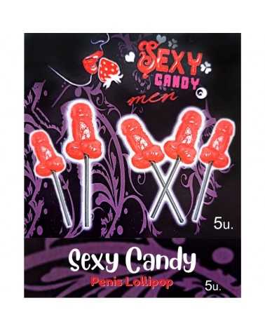 DIABLO PICANTE - SCATOLA DA 5 LECCA-LECCA A FORMA DI PENE DI CILIEGIA