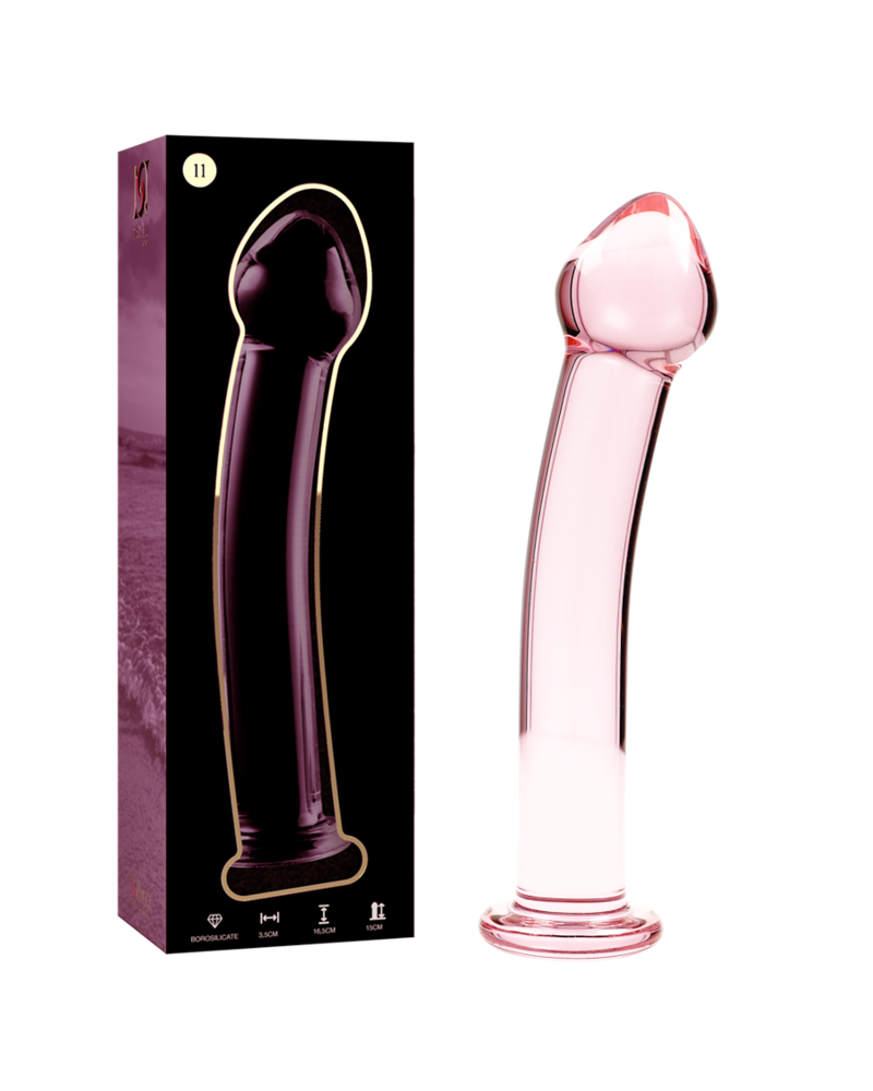 NEBULA SERIES BY IBIZA - MODELLO 11 DILDO IN VETRO BOROSILICATO TRASPARENTE 16 CM -O- 3 CM ROSA TALLA 1