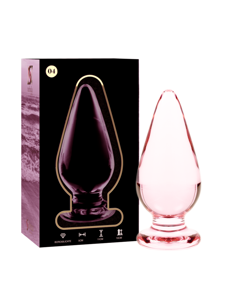 NEBULA SERIES BY IBIZA - MODELLO 4 PLUG ANALE VETRO BOROSILICATO TRASPARENTE 11 CM -O- 5 CM ROSA TALLA 1
