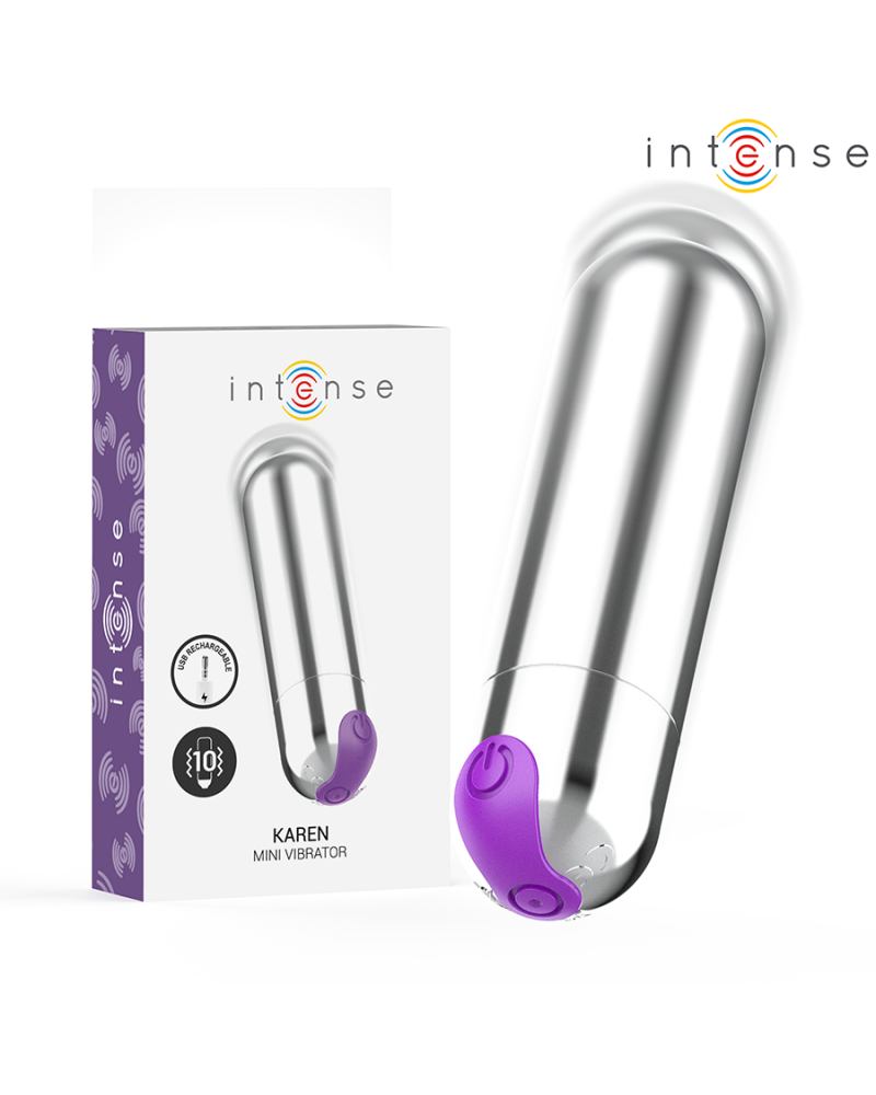 INTENSE - KAREN MINI PROIETTILE VIBRANTE RICARICABILE NERO PLATEADO