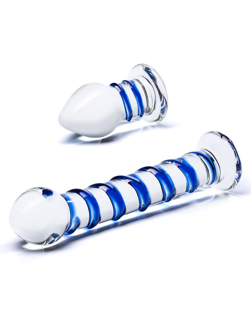 Glas Dildo + Plug anale in vetro