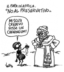 Censurata vignetta sul papa e i condom